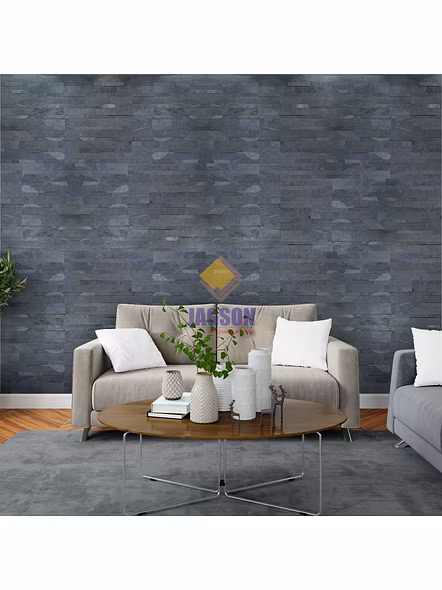 BLACK SLATE FLEXIBLE 3D STONE VENEER (Black Steel)-15 x 60 cm-4