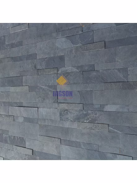 BLACK SLATE FLEXIBLE 3D STONE VENEER (Black Steel)-15 x 60 cm-3