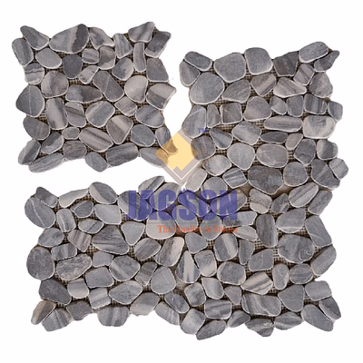 sliced marble pebble mosaic nami gray