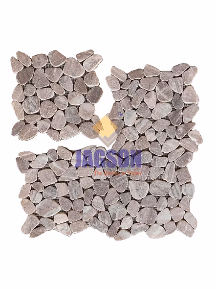 SLICED MARBLE PEBBLE MOSAIC FANTASY BROWN