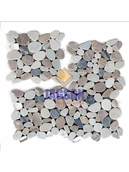 BLENDED MARBLE PEBBLE MOSAIC IMPERIAL MIST