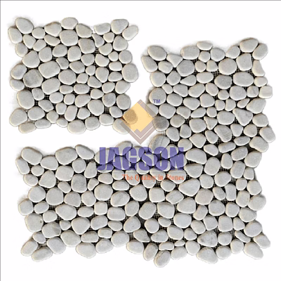 marble tumbled pebble mosaic salt white