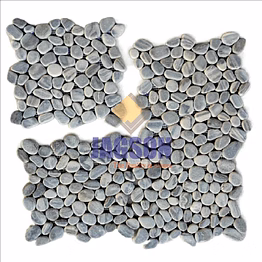 marble tumbled pebble mosaic nova gray