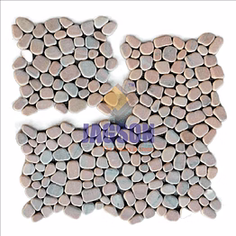 marble tumbled pebble mosaic rosso bella