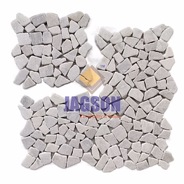 marble tumbled random mosaic escara white
