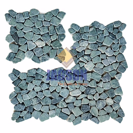 marble tumbled random mosaic nylo green
