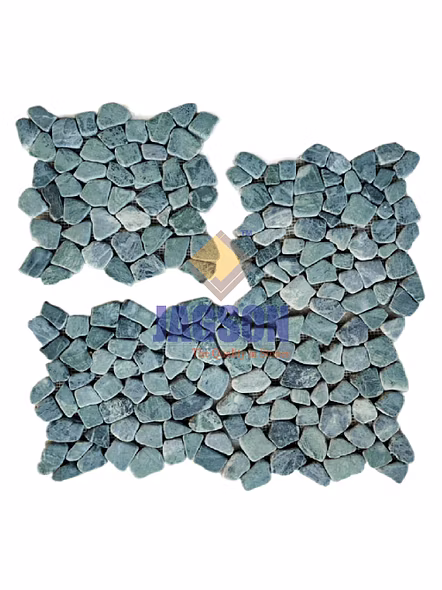 MARBLE TUMBLED RANDOM MOSAIC NYLO GREEN