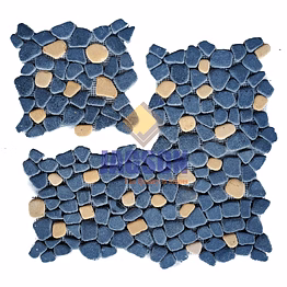 limestone pebble mosaic delmon black