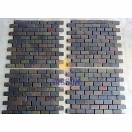 multicolor slate brick joint mosaic
