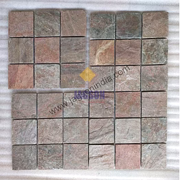 copper natural slate pool mosaic