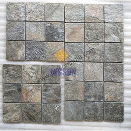 dazzle green quartzite pool mosaic