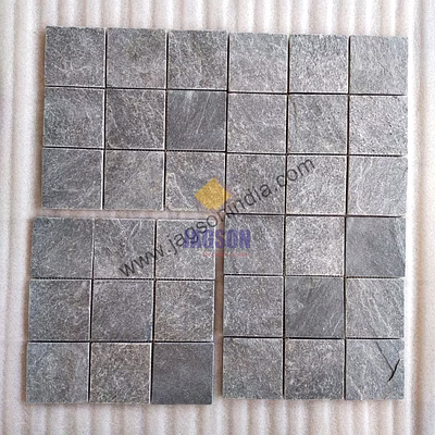 metal grey natural pool mosaic