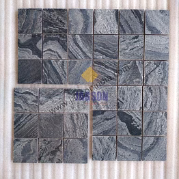 metal grey slate polished pool mosaic