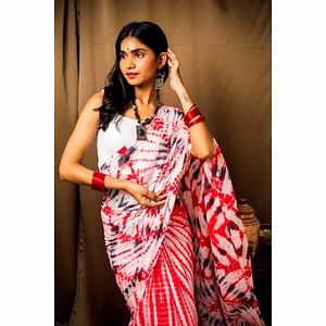 Cotton Mul Tie Dye Saree Laal Ishq