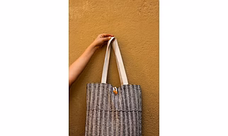 Cotton Shopping Tote Bag · Tiny Triangles Black