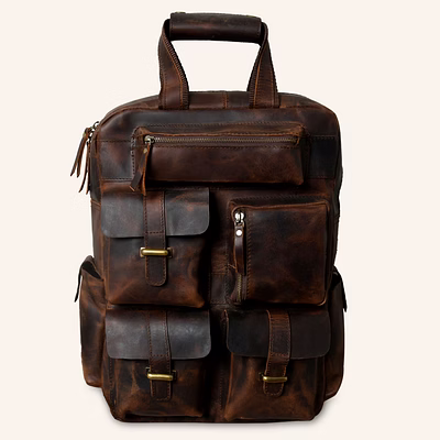 vintage leather backpack for men