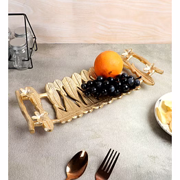 aluminum gold leaf fruit platter