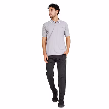 MONJI Velocity Men’s Collar Sports T-Shirt (Grey)-2