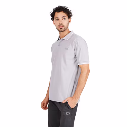 MONJI Velocity Men’s Collar Sports T-Shirt (Grey)-3