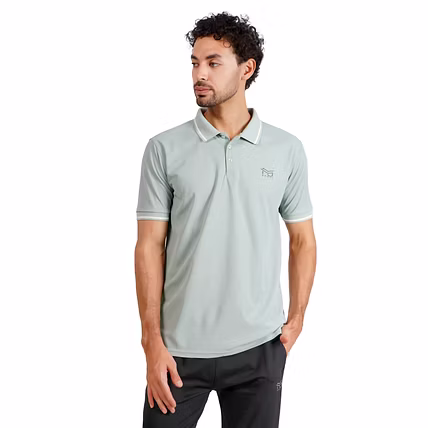 MONJI Velocity Men’s Collar Sports T-Shirt (Green)-12753859