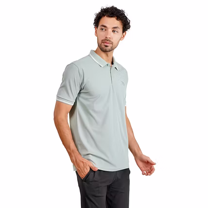 MONJI Velocity Men’s Collar Sports T-Shirt (Green)-1