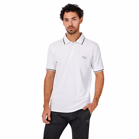 MONJI Velocity Men’s Collar Sports T-Shirt (White)
