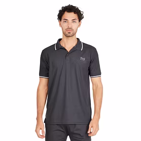 MONJI Velocity Men’s Collar Sports T-Shirt (Black)