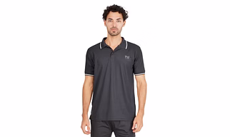 MONJI Velocity Men’s Collar Sports T-Shirt (Black)