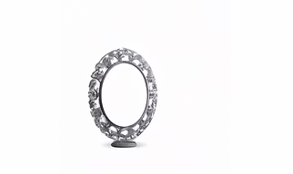 Wooden Wall Mirror with Carvings